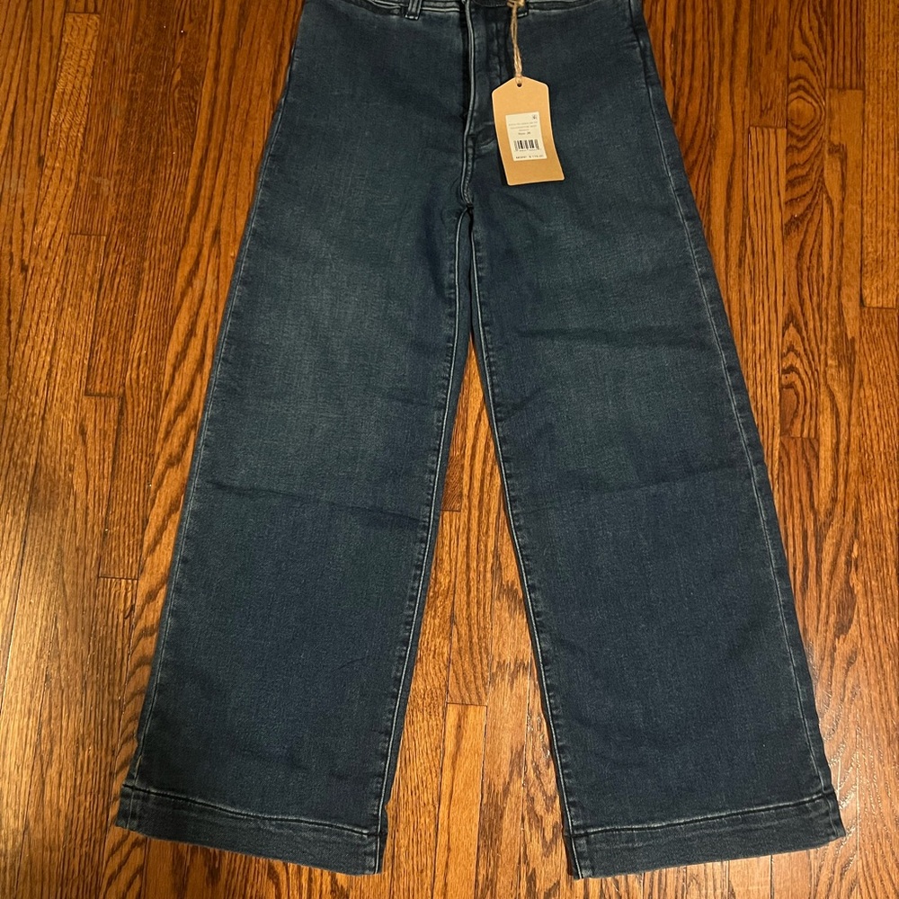 Faherty ankle length stretch terry harbor jeans